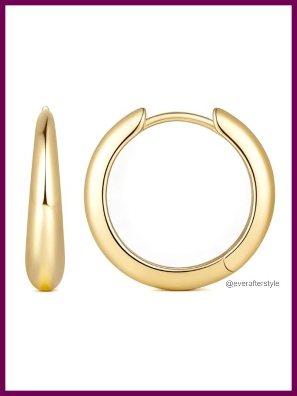 14K Gold Plated Huggie Hoop Earrings Curved Minimalist Everyday